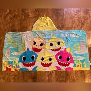 [FREE! w/Bundle Purchase]-Kids Baby Shark Wrap Around Towel w/Hood, Kids Towel